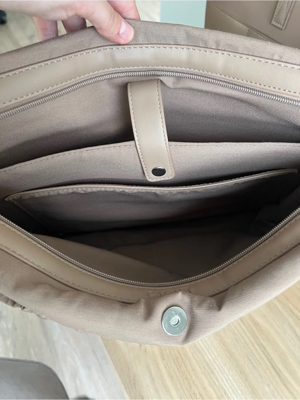 CALPAK Haven 16" Laptop Work Travel Tote Bag in Taupe - Picture 16 of 16